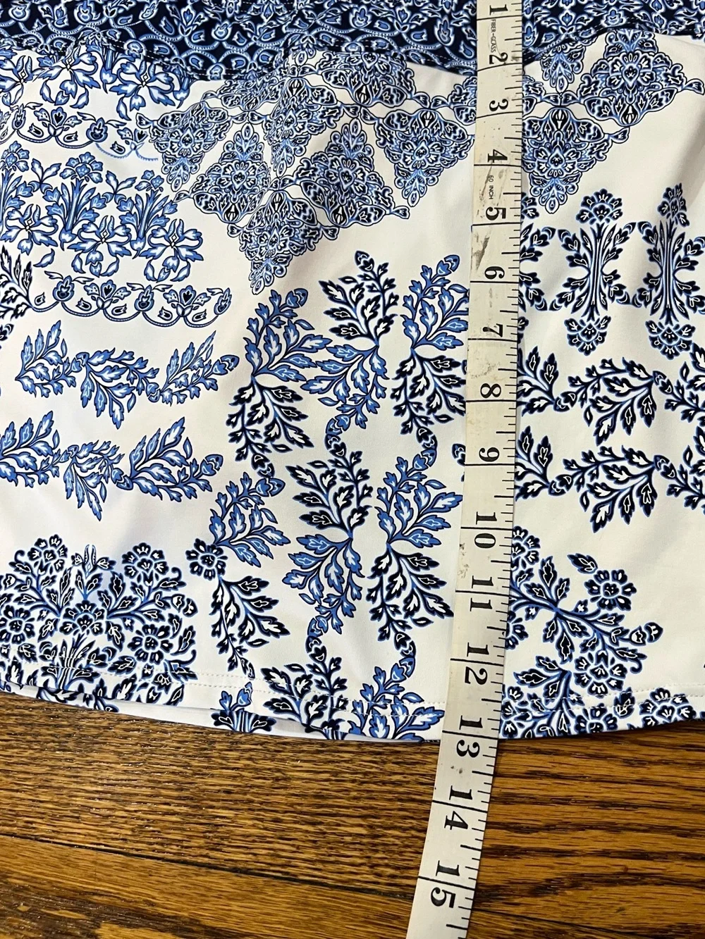 Tommy Bahama Skirted Swim Bottom Stamped Medallion Sz S Blue Tile Print New
